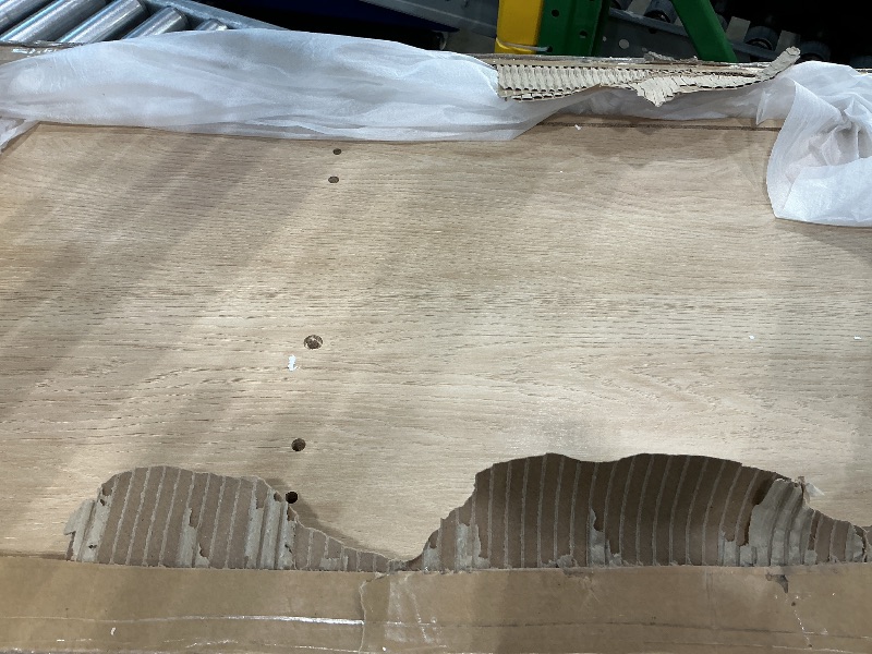 Photo 1 of *Major Damage - Selling for parts*
Walker Edison Sasha 4-Door Reeded Sideboard Buffet with Cord Management, 60 Inch, Coastal Oak