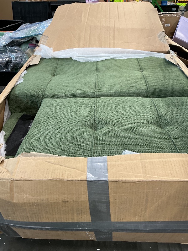 Photo 1 of *Missing Pillows - Check clerk notes*
COLAMY Futon Sofa Bed-Fabric Small Couch, Small Lounge Convertible with 2 Cup Holders, Removable Soft Armrest, Adjustable Backrest for Dorm/Bedroom/College