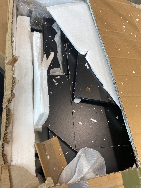 Photo 1 of ****partial set***. Techni Mobili Storage Drawers and Cabinet 51.25” W-Modern Office Large Floating Desktop Surface Desk, 23.6" D x 51.2" W x 29.8" H, White/Gold