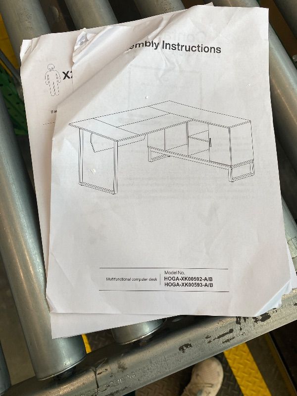 Photo 1 of ****partial set***. Techni Mobili Storage Drawers and Cabinet 51.25” W-Modern Office Large Floating Desktop Surface Desk, 23.6" D x 51.2" W x 29.8" H, White/Gold