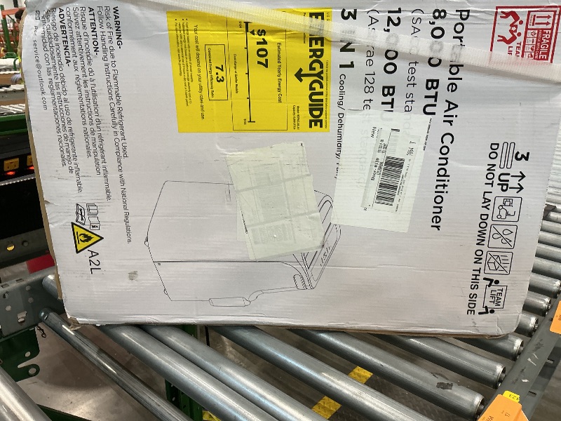 Photo 1 of 12,000 BTU Portable Air Conditioner Cools Up to 500 Sq.Ft, 3-IN-1 Energy Efficient Portable AC Unit with Remote Control & Installation Kits for Large Room, Campervan, Office, Temporary Space