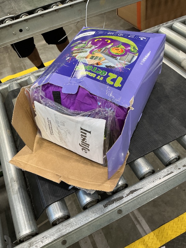 Photo 1 of 12Ft Halloween Inflatables Giant Octopus Purple Sticky Pumpkin LED Light Blow up Halloween Decor for Carnival Party Store Outdoor Yard Lawn Decorations