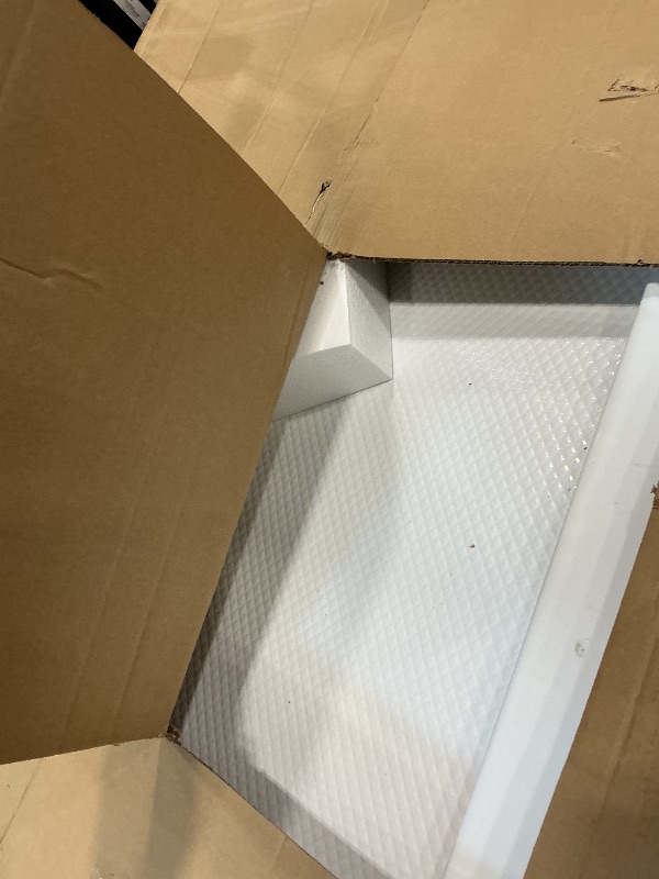 Photo 1 of ***MINOR DAMAGE*** ***READ CLERK NOTES*** DreamLine SlimLine 36 in. D x 60 in. W x 2 3/4 in. H Right Drain Single Threshold Shower Base in White, DLT-1136602