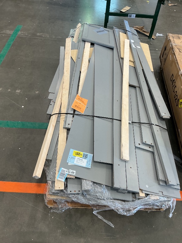 Photo 1 of *Missing Parts*
Merax Queen Size Murphy Bed with Top Cabinet, Shelves and Wardrobe, Fold into The Wall, Space-Saving Design Foldable Platform Bed Frame, Multifunctional Bed for Bedroom, Guest Room, Home Office, Gray