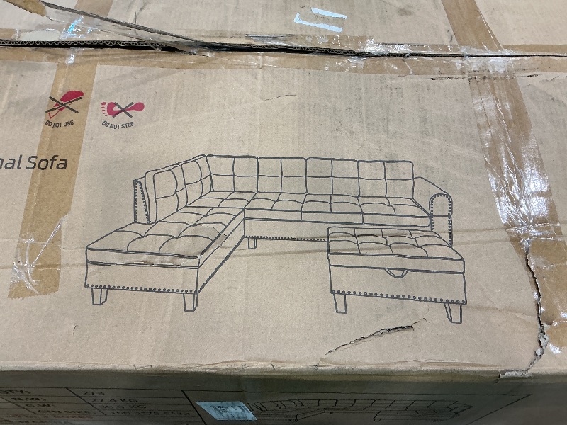 Photo 1 of *Partial Set*
GlasFlength L Shaped Couch, Modular Sectional Sofa with Chaise, Modern Modular Sofas Furniture Sofa Couches for Living Room/Apartment/Office/Bedroom, Black Grey.  PARTIAL SET ONE OF THREE.