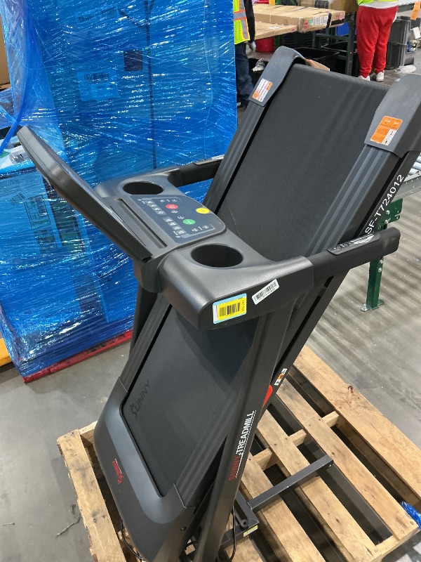 Photo 1 of *Major Damaged*
Sunny Health & Fitness Active 400 Smart Auto Incline Treadmill – Foldable Running Machine w/Bluetooth, Wi-Fi, 15-Level Incline, Shock Absorption & SunnyFit Fitness App - SF-T724012
*See Clerk Notes*
