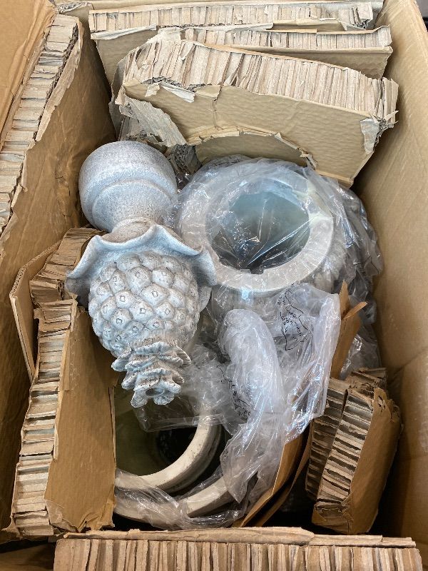 Photo 1 of *Missing Parts & Untested*
XBrand 58.3" Leaf Classic Bird Bath Water Fountain, 3-Tier, Outdoor Garden, with Pump, White Resin, Yard, Lawn, Porch Décor