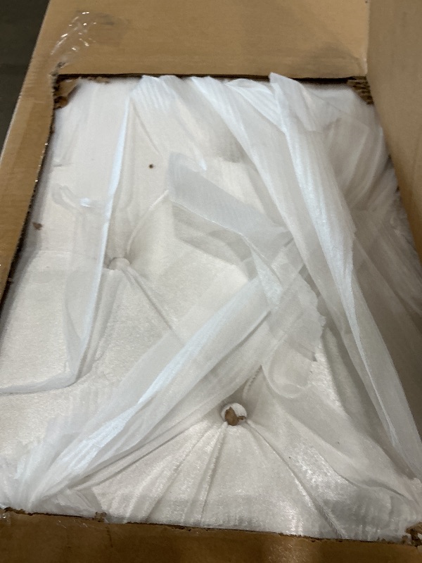 Photo 1 of **JUST THE PANELS IN THE BACK - PARTIAL SET**
Meridian Furniture Grande Collection Modern | Contemporary Velvet Upholstered Bed with Luxurious Deep Button Tufting and Stainless Steel Legs in Polished Chrome Finish, White, Queen