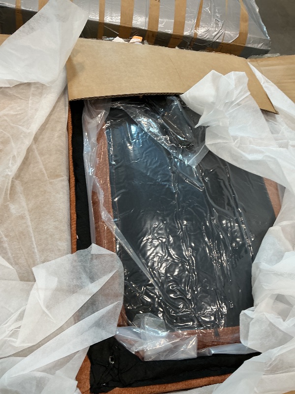 Photo 1 of ***PARTIAL SET*** ***READ CLERK NOTES*** Trygoal Modular Sectional Cloud Couch, 4 Seat Convertible Sectional Couches Sofa with Armrests, Chenille Fabric Deep Seat Couches with 2 Ottoman, Living Room, Apartment and Small Space, Orange Brown