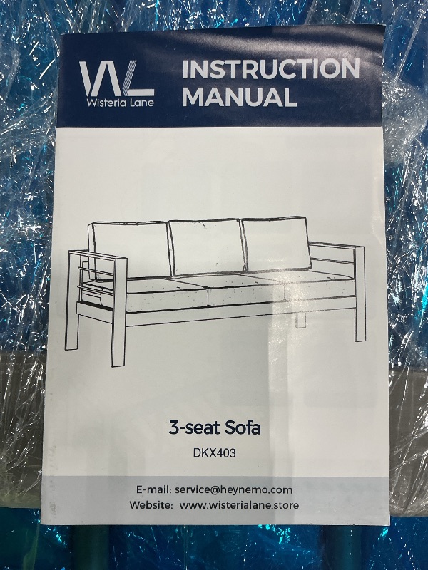 Photo 1 of ***MISSING PARTS*** wisteria lane 3 seat sofa dkx403-gray