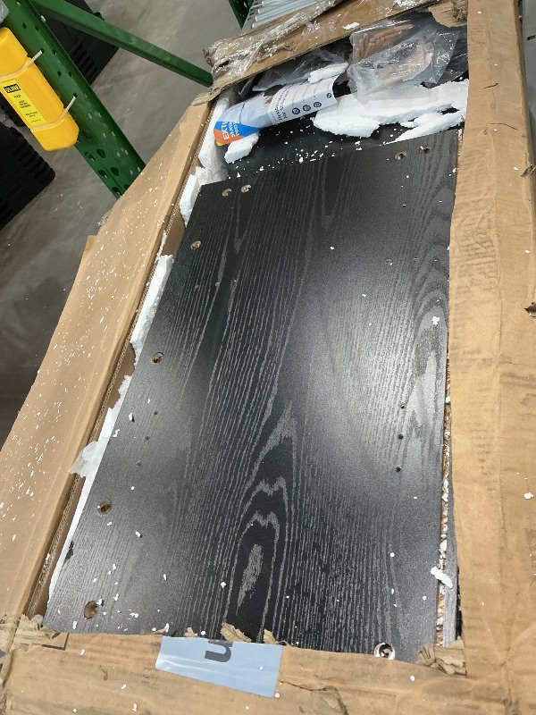 Photo 1 of ***UNKNOWN MISSING PIECES*** GarveeHome Coffee Bar Cabinet with LED Lights 72 in Tall Buffet Cabinet with Storage Farmhouse Kitchen Sideboard Tall Coffee Hutch with Microwave Stand/Wine Rack/Glass Shelf Dining Room (Black Oak)