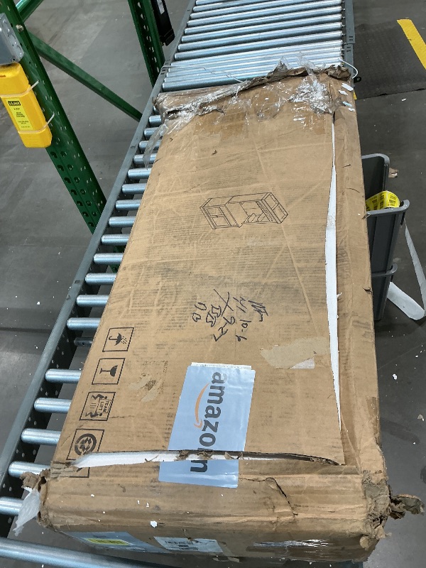 Photo 1 of ***UNKNOWN MISSING PIECES*** GarveeHome Coffee Bar Cabinet with LED Lights 72 in Tall Buffet Cabinet with Storage Farmhouse Kitchen Sideboard Tall Coffee Hutch with Microwave Stand/Wine Rack/Glass Shelf Dining Room (Black Oak)