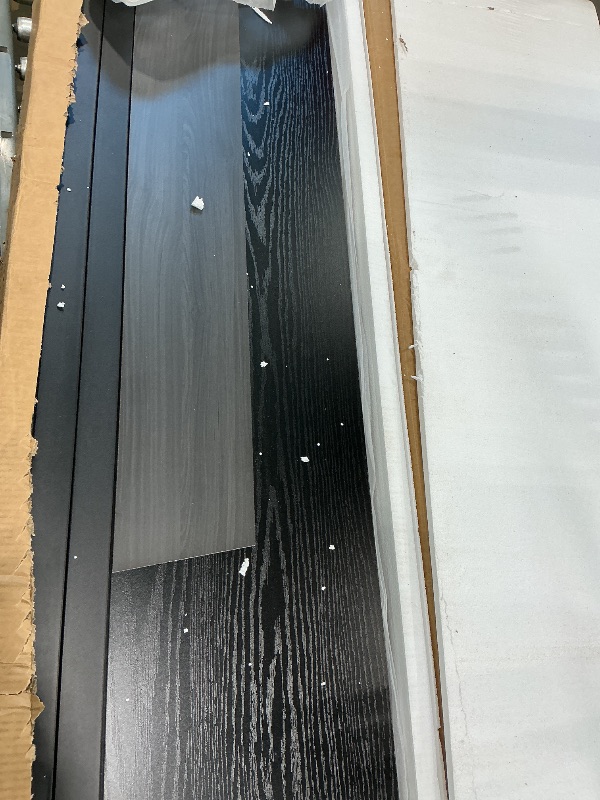 Photo 1 of *Missing Parts - Missing tools and instruction manual*
Tribesigns 78" L-Shaped Executive Desk, Large Modern Office Desk with Drawers and Lateral File Cabinet, Business Furniture with Storage Shelves, Big Computer Desk for Home Office (Grey + Blcak)