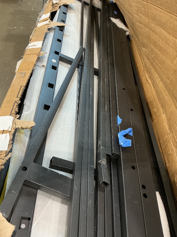 View 2 of ***MISSING PARTS*** Bellemave Queen Size loft Bed with L Desk, Wardrobe, Metal Queen Loft Bed Frame for Adults, Kids, Teens, Black