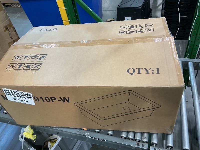 Photo 4 of HOMLYLINK Undermount Kitchen Sink White 32 x 19 Inch, Offset Drain 10" High Top Mount Fireclay Sink Drop In Single Bowl, Dual Mount, with Custom Accessory 2 Types, for Kitchen