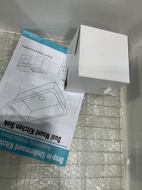 Photo 3 of HOMLYLINK Undermount Kitchen Sink White 32 x 19 Inch, Offset Drain 10" High Top Mount Fireclay Sink Drop In Single Bowl, Dual Mount, with Custom Accessory 2 Types, for Kitchen