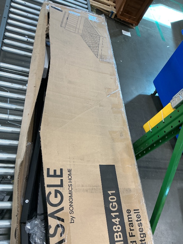 Photo 1 of *MISSING PARTS UNKNOWN*
VASAGLE LED Bed Frame Queen Size, Storage Headboard and Charging Station, Queen Bed Frame with 2 AC Outlets, 1 USB Port, 1 Type-C Port, No Box Spring Needed, Dove Gray and Camel Brown URMB841G01