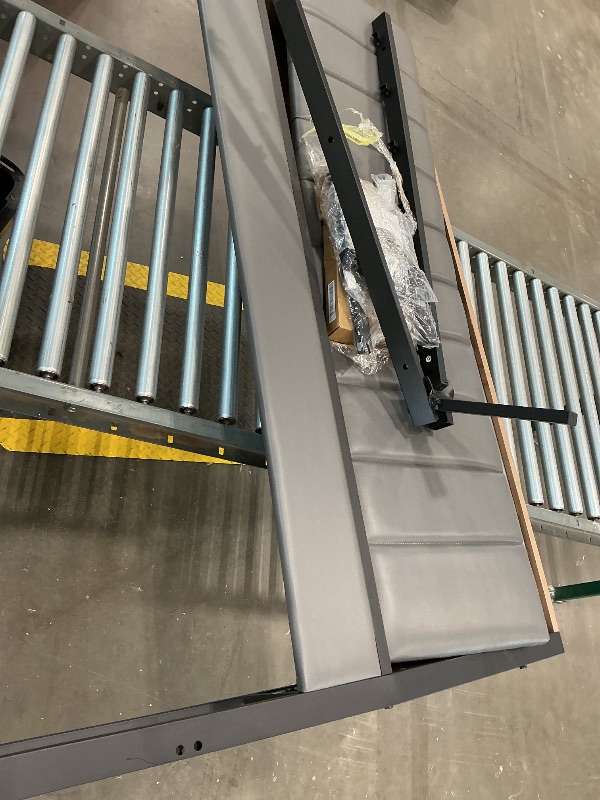 Photo 1 of *MISSING PARTS UNKNOWN*
VASAGLE LED Bed Frame Queen Size, Storage Headboard and Charging Station, Queen Bed Frame with 2 AC Outlets, 1 USB Port, 1 Type-C Port, No Box Spring Needed, Dove Gray and Camel Brown URMB841G01