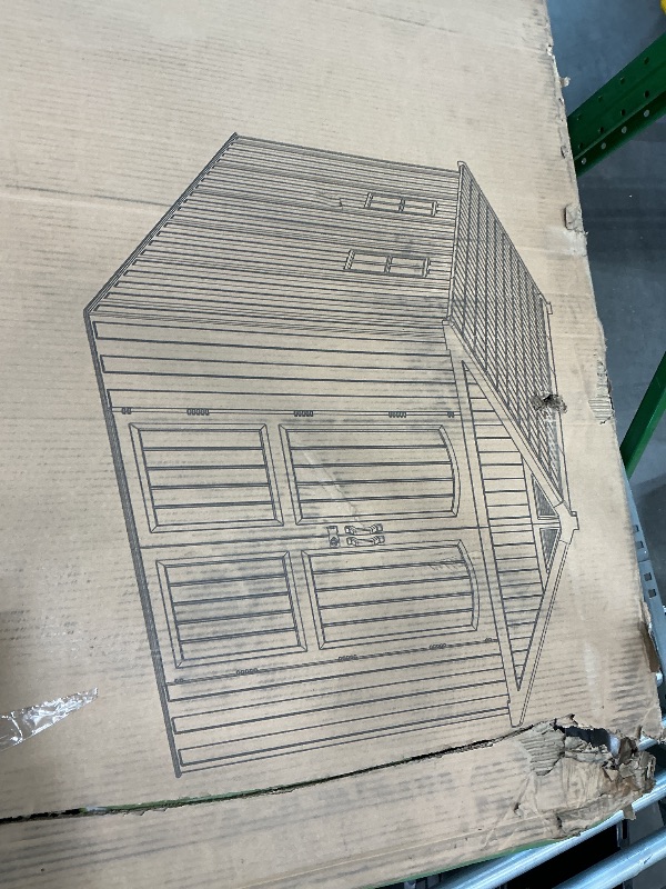 Photo 1 of ***PARTIAL SET*** ***READ CLERK NOTES*** Patiowell 8x12 FT Outdoor Storage Shed, Plastic Shed Resin Garden Shed with Floor & Window & Lockable Door for Patio Furniture, Backyard Tools, Bicycles & Lawnmower, Beige