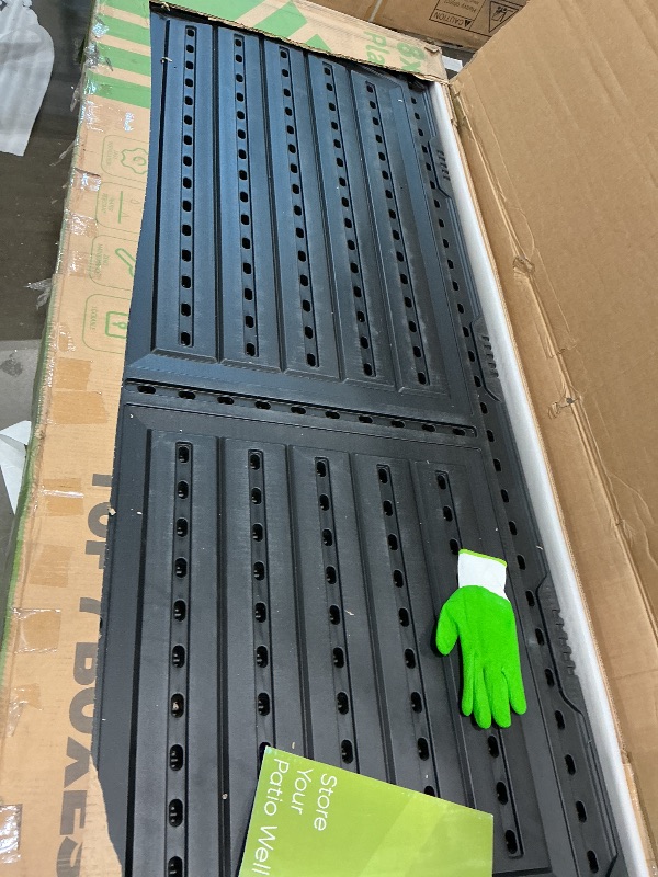 Photo 1 of ***PARTIAL SET*** ***READ CLERK NOTES*** Patiowell 8x12 FT Outdoor Storage Shed, Plastic Shed Resin Garden Shed with Floor & Window & Lockable Door for Patio Furniture, Backyard Tools, Bicycles & Lawnmower, Beige