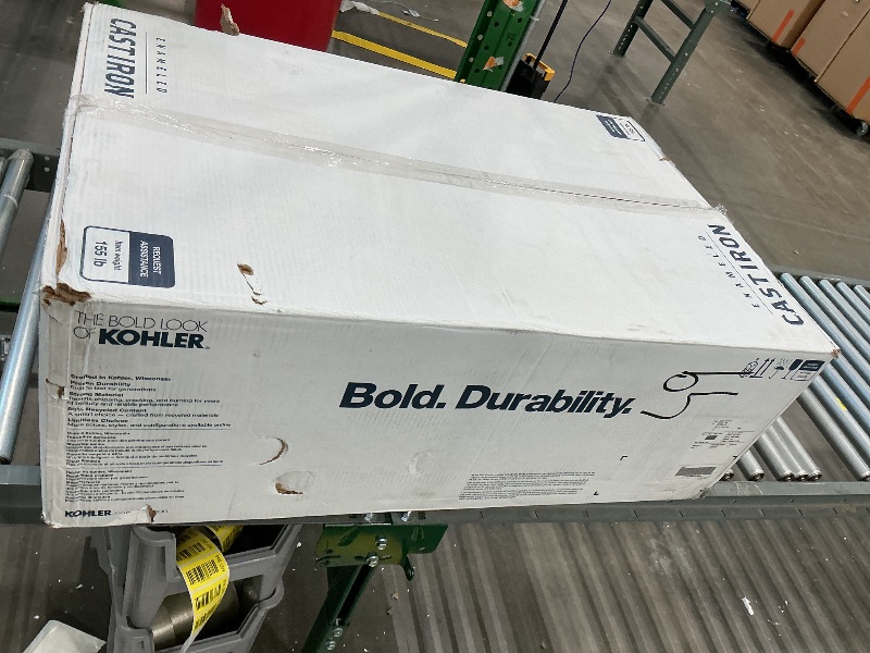 Photo 1 of ***MINOR DAMAGE*** ***READ CLERK NOTES*** Kohler 6489-0 Whitehaven® 35-3/4" undermount single-bowl farmhouse kitchen sink, White