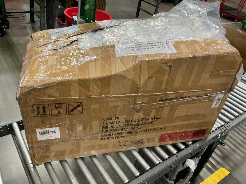 Photo 1 of *PARTIAL SET*
Shintenchi Small Sectional Couch Sofas, 3 Seat L Shape Sofa with Ottoman, Corduroy Upholstered Convertible Sofa Couches, Small Couch for Apartments, Living Room and Office