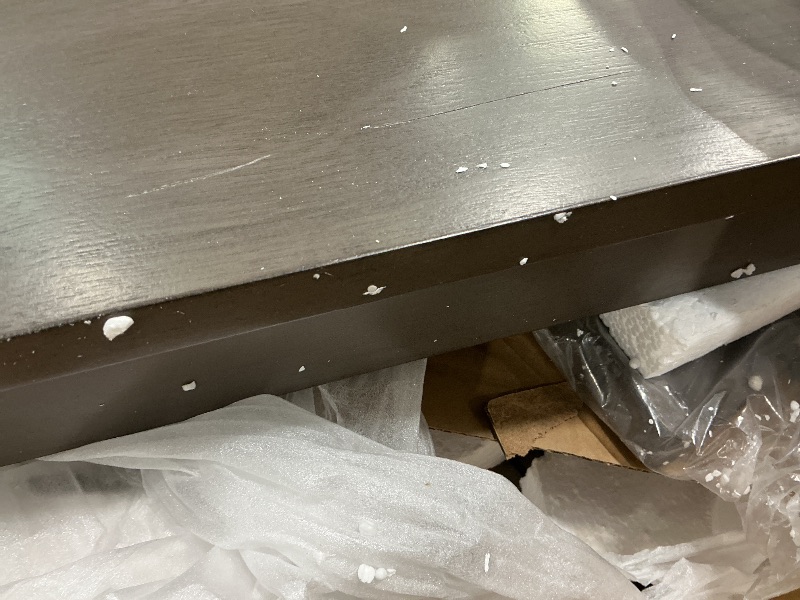 Photo 1 of ***SELLING FOR PARTS*** ***READ CLERK NOTES*** Signature Design by Ashley Bridson 5 Piece Dining Room Set, Includes Table & 4 Ladderback Barstools, Wood, Gray