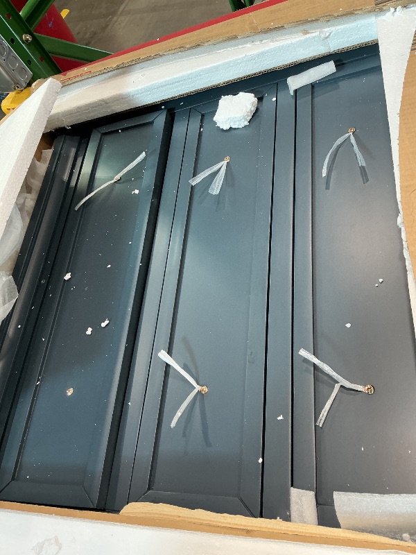 Photo 1 of ***PARTIAL SET*** Merax Wood Nightstand with Drawers Set of 2, Bedside End Table with Pull Out Tray, Blue (No Guide Rails)