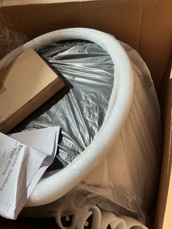 Photo 1 of *PARTIAL SET*
KISLOT Counter Height Barstools 26 inch Upholstered Button Tufted Swivel Bar Stools with Back and Wood Legs for Kitchen Island, Beige Fabric-Nailhead Trim