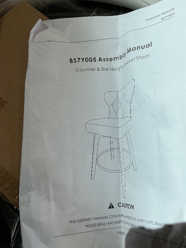 Photo 1 of *PARTIAL SET*
KISLOT Counter Height Barstools 26 inch Upholstered Button Tufted Swivel Bar Stools with Back and Wood Legs for Kitchen Island, Beige Fabric-Nailhead Trim