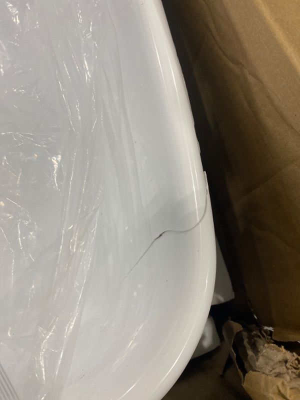 Photo 1 of ***MINOR DAMAGE*** 49" Acrylic Free Standing Bathtub - Japanese Square Soaking Tub with Seat, Toe-Tap Drain, Slotted Overflow - CUPC Certified Black Standalone Tub for Bathroom