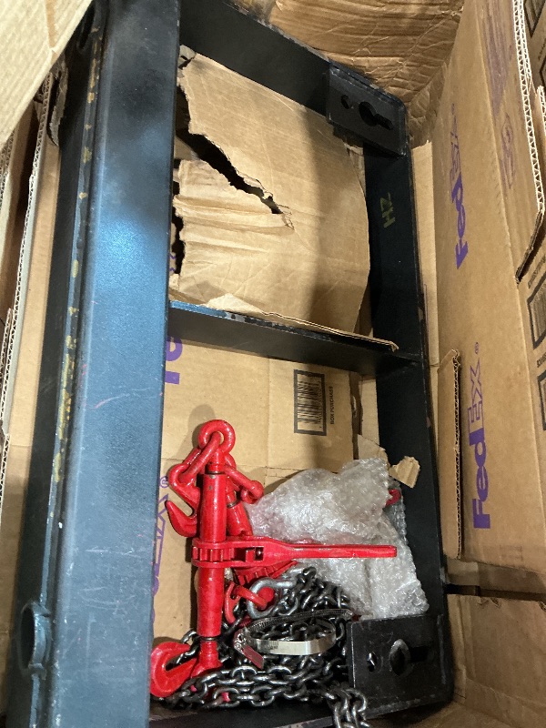 Photo 1 of ratchet load, binder, chains, and metal frame