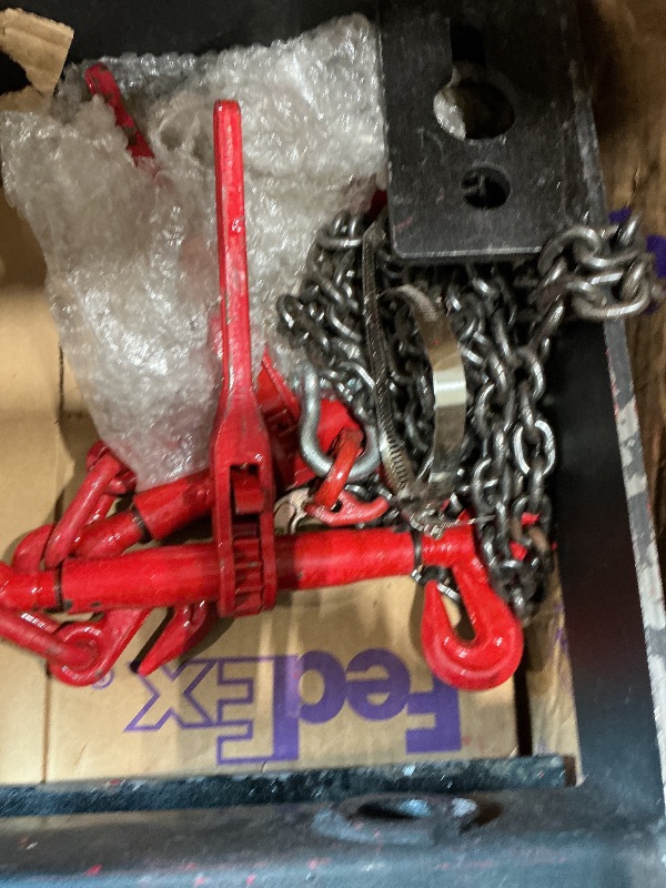 Photo 1 of ratchet load, binder, chains, and metal frame
