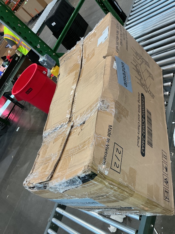 Photo 1 of ***BOX 2/2, SEE NOTES**** LUXOAK 7-Piece Farmhouse Solid Wood Dining Table Set with 6 Chairs, 60" Rectangular Dining Table & Chair Set for 6 People, Dining Table with Wood Legs, Table Set for Dining room, Kitchen, Rustic Cream