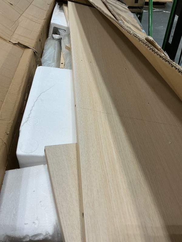 Photo 1 of **SEE CLERK NOTES AND PHOTOS**Claiks Standing Desk with Drawers, Adjustable Stand Up Electric Standing Desk Adjustable Height with Storage Shelf and Splice Board, 63 Inch, Natural