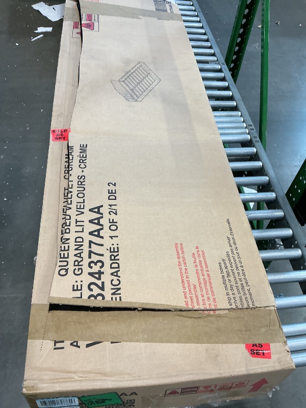 Photo 1 of *PARTIAL SET*
Merax Queen Size Floor Platform Bed Frame,Velvet Upholstered Bedframe with Shell-Shaped Headboard and Cushioning All Around Guards for Bedroom,No Box Spring Needed,Beige