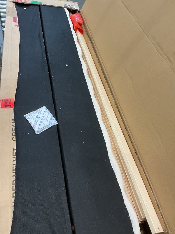 Photo 1 of *PARTIAL SET*
Merax Queen Size Floor Platform Bed Frame,Velvet Upholstered Bedframe with Shell-Shaped Headboard and Cushioning All Around Guards for Bedroom,No Box Spring Needed,Beige