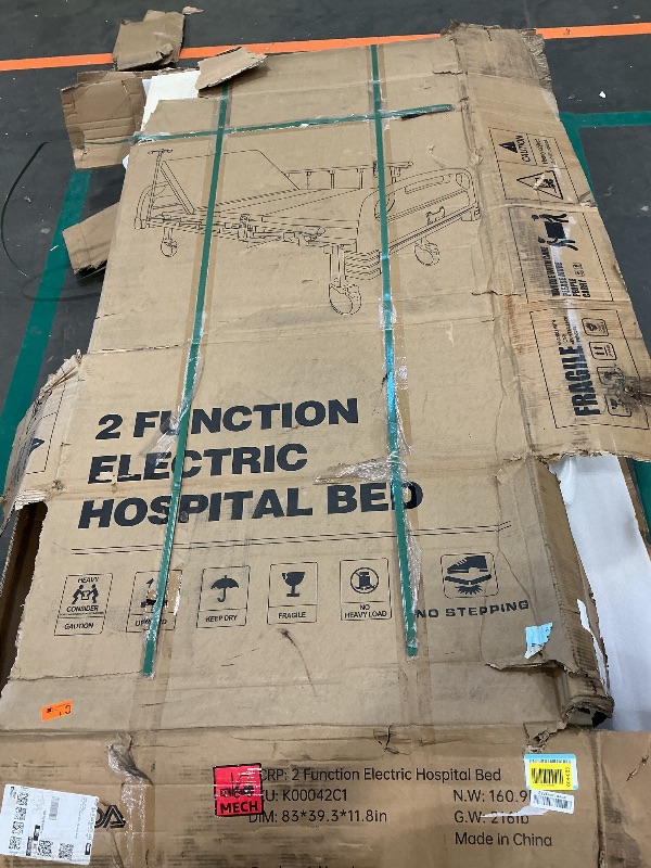 Photo 1 of ***MISSING PARTS*** RESTISLAND Hospital Bed Electric 2 Function, 5-Inch Locking Casters for Home Hospital Use, 530LBS Loading, with IV Pole, Bed Tray and Mattress