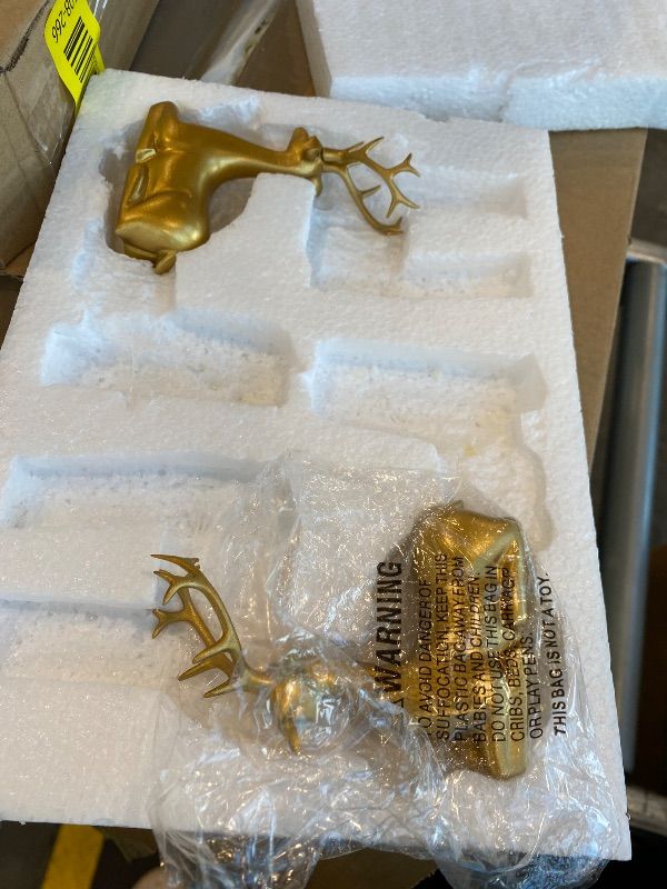 Photo 1 of **MISSING PARTS**
Thyle 4 Pcs Christmas Reindeer Decor Small Resin Standing Sitting Deer Figurine Mini Reindeer Christmas Table Decoration for Home Indoor Xmas Holiday Small Statue Rustic Table Decor(Gold)
