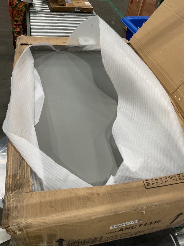 Photo 1 of *Damaged item/ cuts in corners* Coventry Classic 36-Inch Wood Coffee Table with Drawer and Open Shelf – Easy Assembly Traditional Modern Décor for Storage and Display in Living Room, Bedroom or Home Office (Dove Gray)