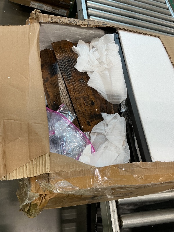 Photo 1 of *Missing parts/LOOK AT PIC* GarveeHome 82" Double Dog Crate Furniture, Large Dog Kennel Indoor for 2 Dogs, Heavy Duty Wooden Dog Crate TV Stand with 4 Drawers and Shelves, White/Brown