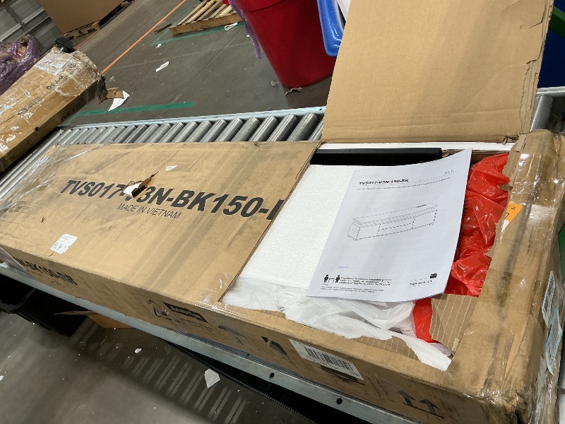 Photo 1 of (PROTOTYPE) Hlivelood LED TV Stand for 85 Inch TV, Modern TV Stand with Power Outlet, High Gloss TV Console Entertainment Center with Storage and LED Lights for Living Room, Bedroom (74 Inch, Black)