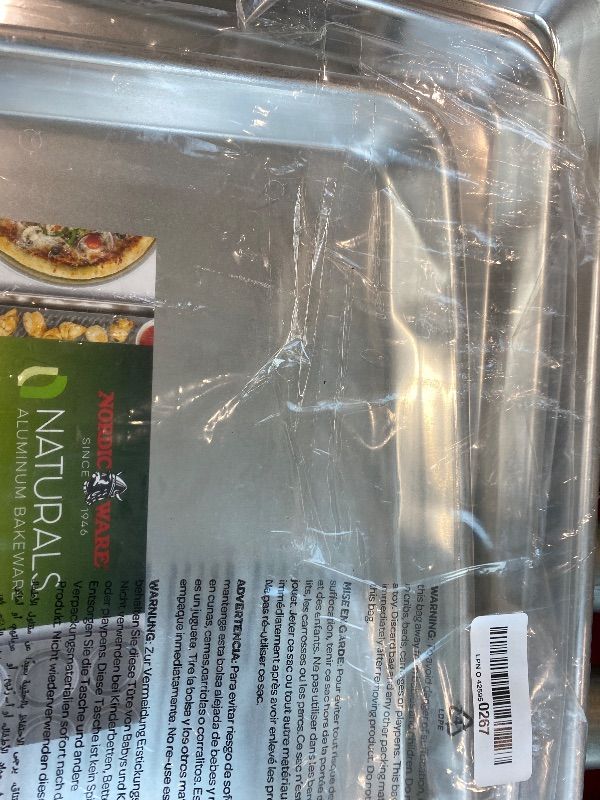 Photo 1 of ***MINOR DAMAGE*** Nordic Ware Naturals 3 Piece Set - USA Made Aluminum Commercial Quality Sheet Pan for Baking or Roasting, Encapsulated Galvanized Steel Rim Prevents Warping; Half Sheet, Jelly Roll and Quarter Sheet