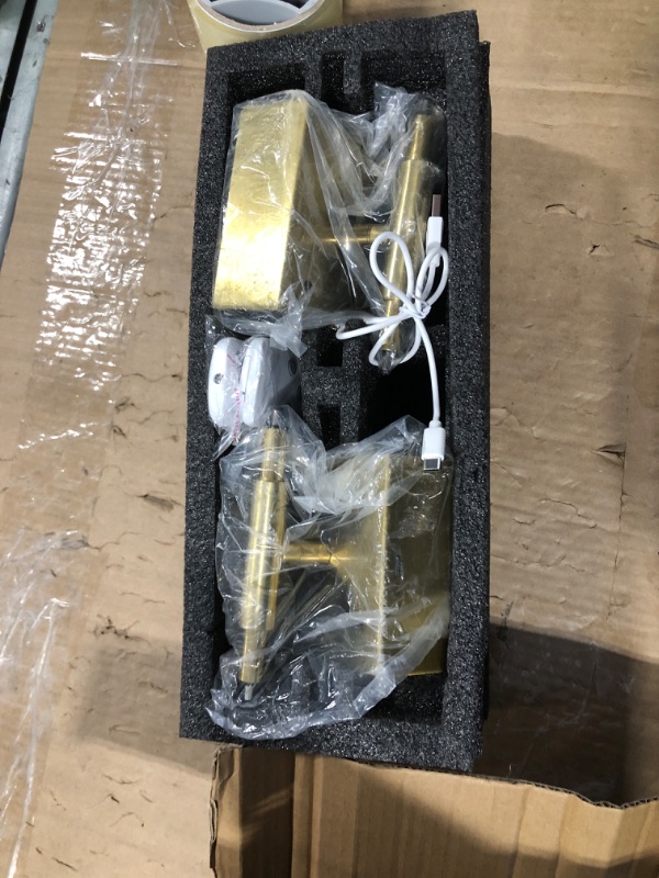 Photo 1 of ****UNTESTED*****NIORSUN 28 Inch Battery Operated Wall Sconce Set of 2, 360° Rotation Gold Rechargeable Wall Lights with Detachable Tube and Remote, 3CCT Dimmable Wireless Wall Lamp for Living Room Bedroom Hallway