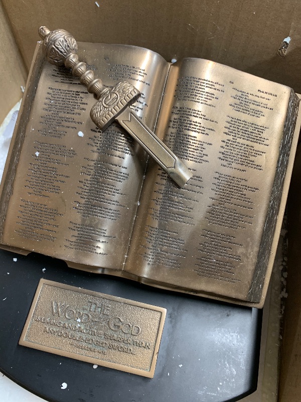 Photo 1 of (see all images for damage) Lighthouse Christian Products Word of God Sword Bronzelike Finish 8.25 x 4 Hand-Cast Resin Mounted Sculpture