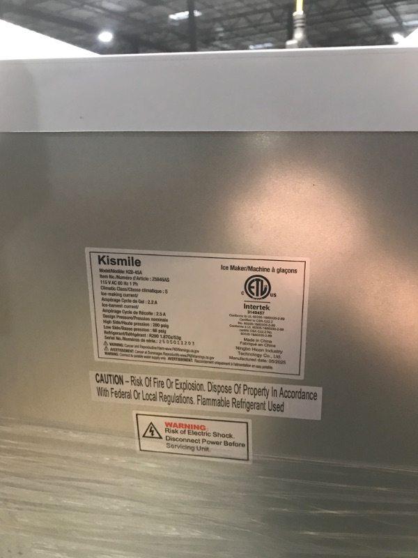 Photo 1 of Commercial Ice Maker 100 LBS/24H Under Counter Ice Maker Machine 45PCS/11-20Mins Self Clean 33LBS Ice Storage Freestanding Stainless Steel Ice Maker Ideal for Bar Coffee Shop or Restaurant