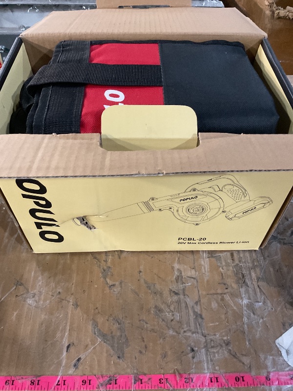 Photo 1 of ***(PARTS ONLY/ MAJOR DAMAGE/ NON FUNCTIONAL)***POPULO 20V Cordless Mini Electric Blower Kit,150mph Wind Speed for Cleaning Workshop,Garage,Inflating Air Mattress,Leaf Blower for Small Patio Areas, Included Battery,Inflating Adaptors and Charger