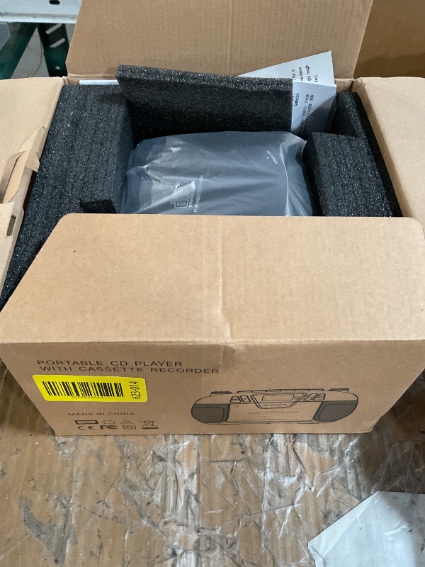 Photo 1 of *************Broken cassette player*(***********
M-Amazup Boombox CD Player Portable Cassette Player with CD MP3 Bluetooth AUX TF/USB AM/FM Radio AC/DC Powered with Remote Control, Headphone Jack, Stereo Sound for Home,Kids,Gift(Black)