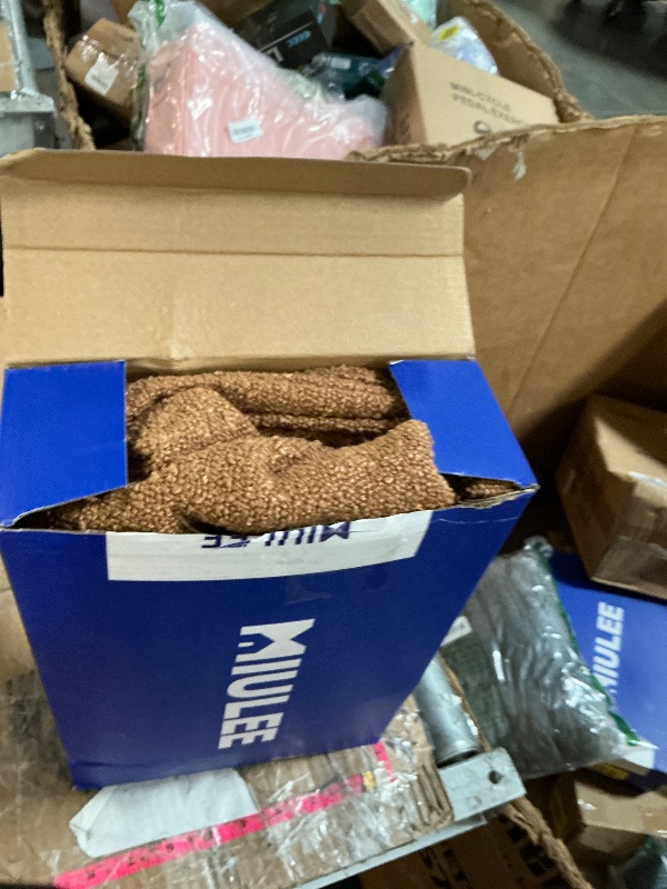 Photo 1 of (only 2) MIULEE Pack of 4 Decorative Textured Boucle Throw Pillow Covers 20x20 Inch Neutral Brown Accent Solid Pillow Cases Couch Cushion Covers 