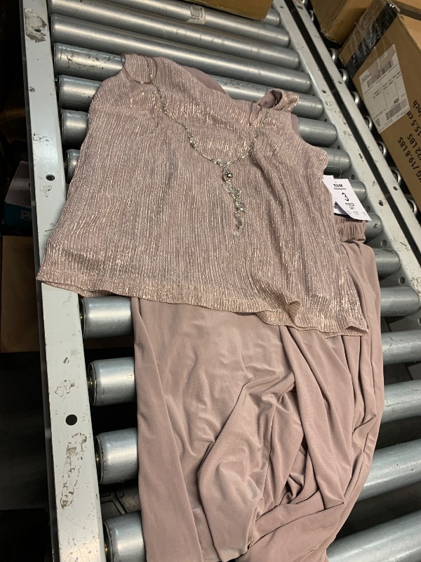 Photo 1 of **MISSING CARDIGAN** R&M Richards Women's Petite Luxe Harmony Duster Set, Blush SIZE 10 PETITE 